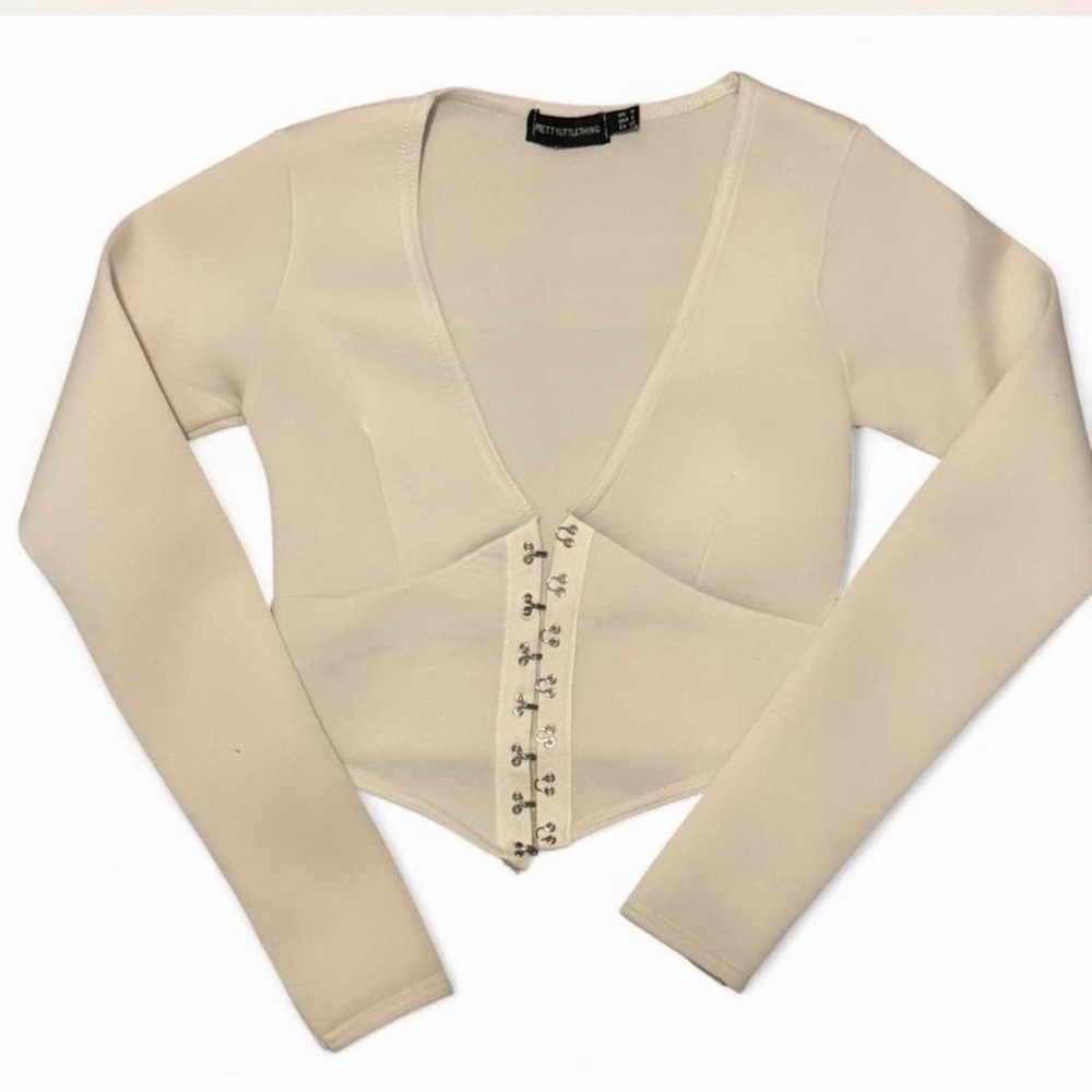 PrettyLittleThing Beige Button Down Shirt